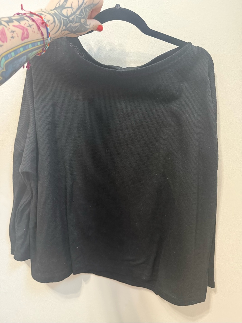 SHEIN Black Lightweight Long Sleeve Knit Pullover